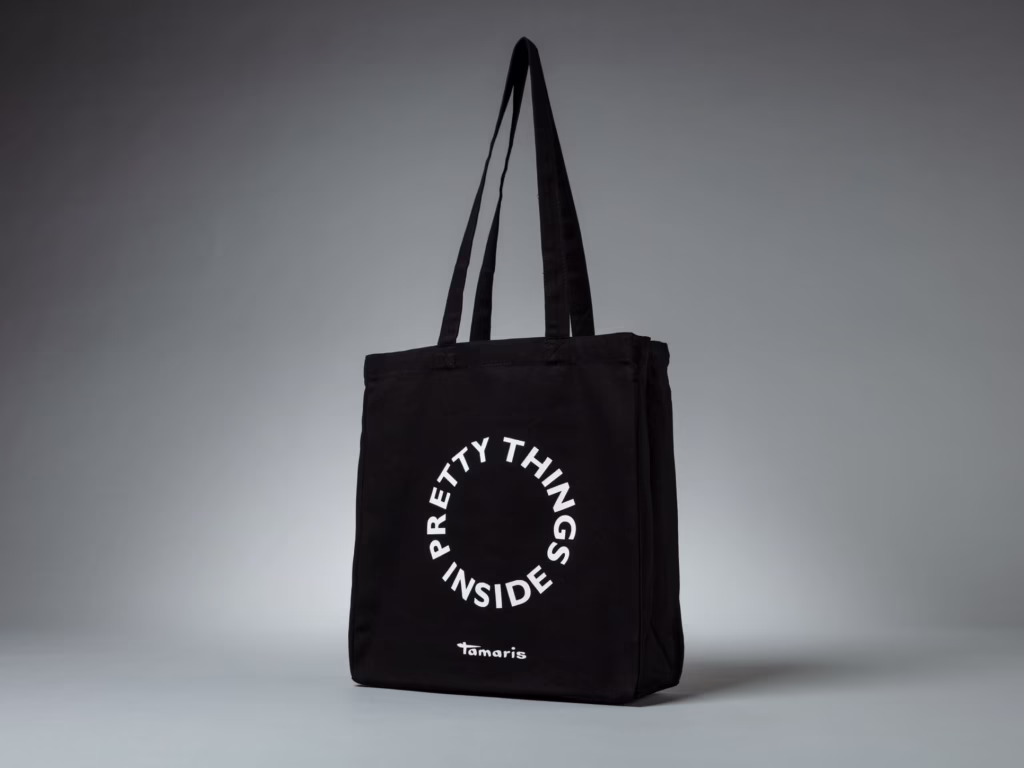 Schwarze Baumwolltasche für Tamaris – bedruckt von Paolo Sandro
