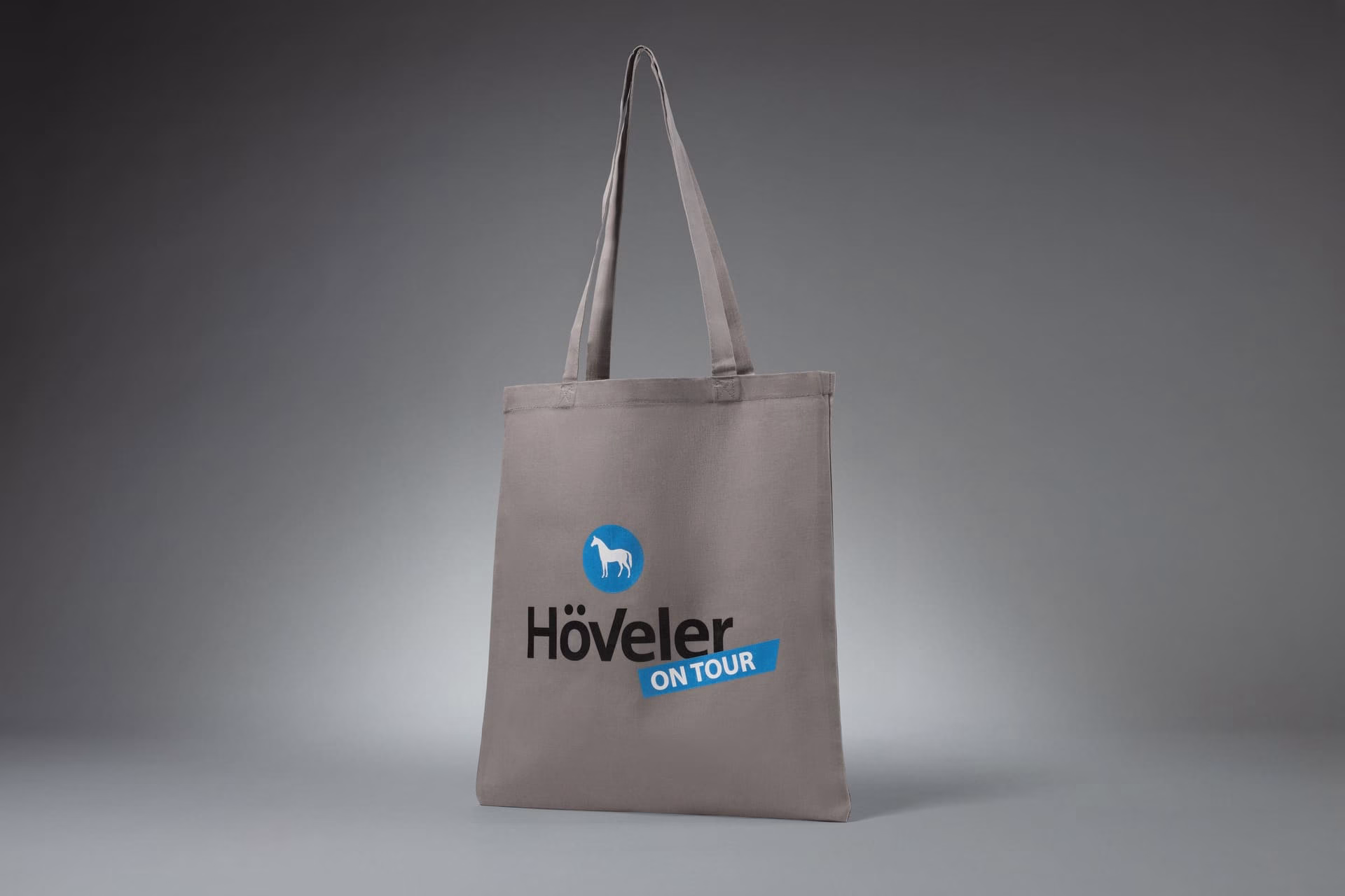 Graue Baumwolltasche für Höveler – bedruckt von Paolo Sandro